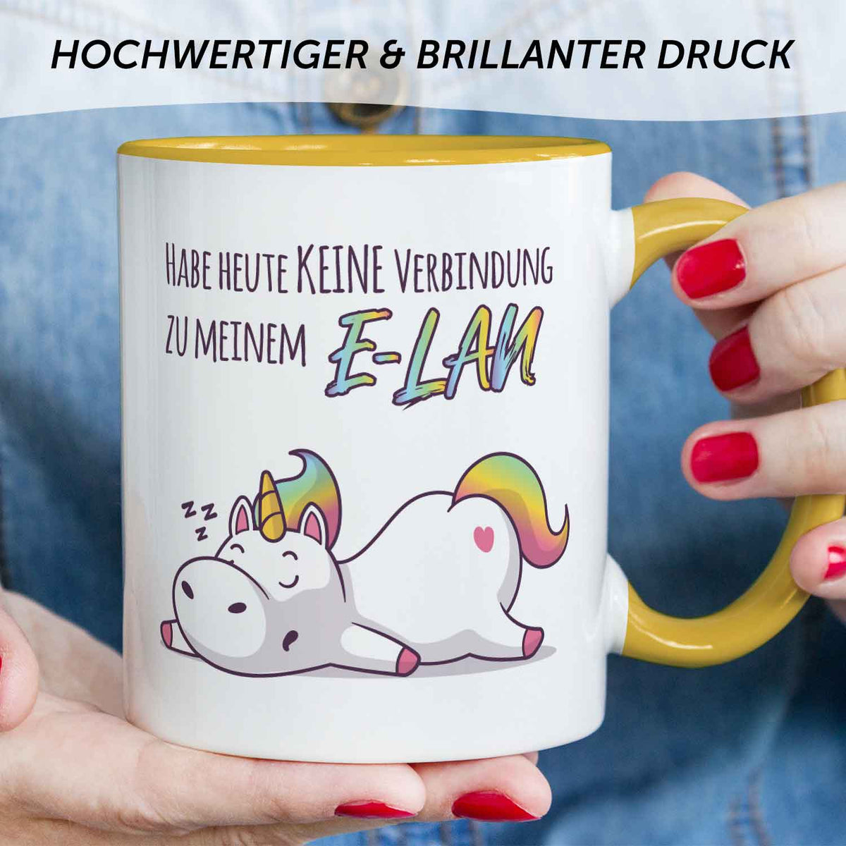 Bedruckte Tasse mit Spruch E-Lan