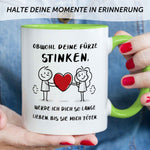 Bedruckte Tasse mit Spruch - Deine Fürze stinken