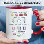Bedruckte Tasse mit Spruch - "I hate everyone"