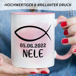 Bedruckte Tasse - zur Konfirmation mit Name & Datum