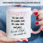 Bedruckte Tasse mit Spruch - Ich sah dich