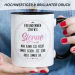 Bedruckte Tasse mit Spruch Freundinnen sind wie Sterne