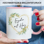 Bedruckte Tasse mit Spruch - Erzieher mit Herz