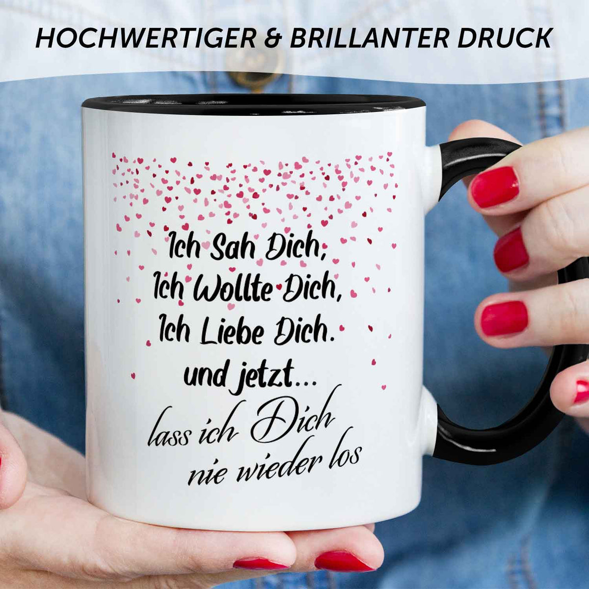 Bedruckte Tasse mit Spruch - Ich sah dich