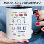 Bedruckte Tasse mit Spruch - "I hate everyone"