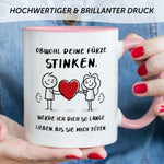 Bedruckte Tasse mit Spruch - Deine Fürze stinken