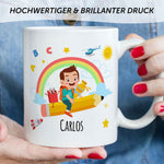 Bedruckte Tasse mit Motiv Einschulung