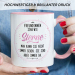 Bedruckte Tasse mit Spruch Freundinnen sind wie Sterne