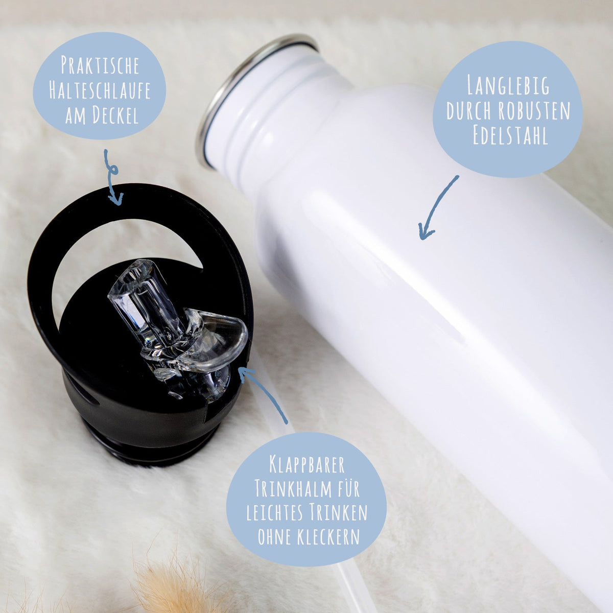Bedruckte Trinkflasche aus Edelstahl - Drache