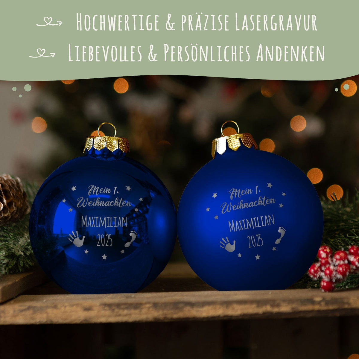 Gravierte Weihnachtskugel - Mein erstes Weihnachten