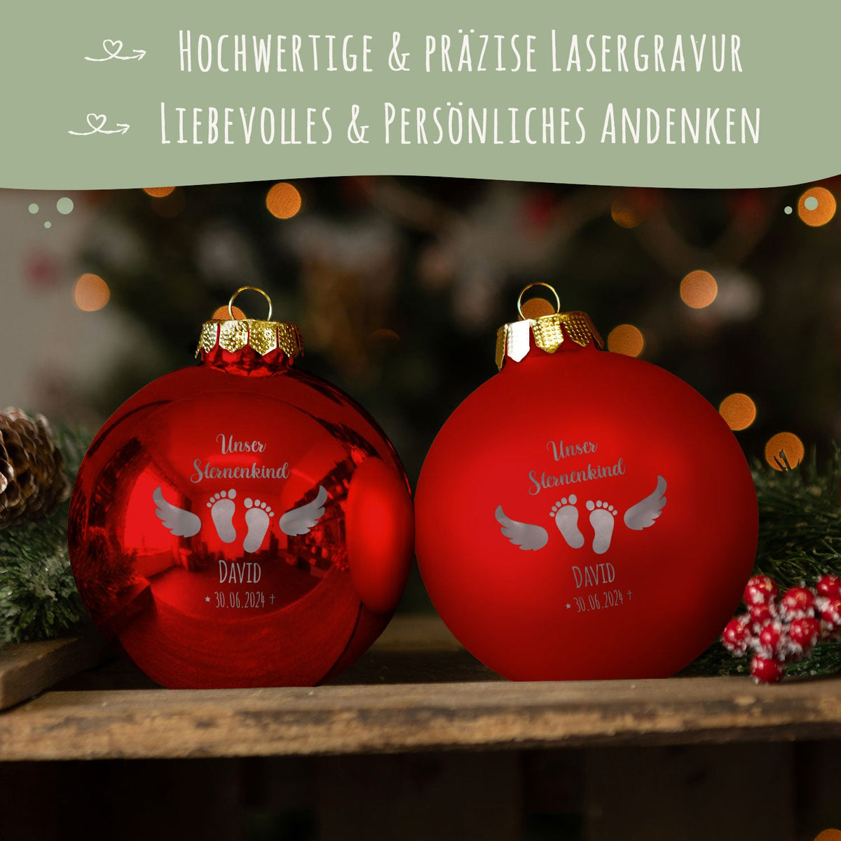 Gravierte Weihnachtskugel - Sternenkind