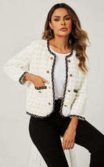Straight Boucle Jacket In White Namma Markt