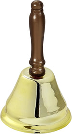 Weihnachtsmann Glocke 15 cm | Gold mit schwarzem Griff