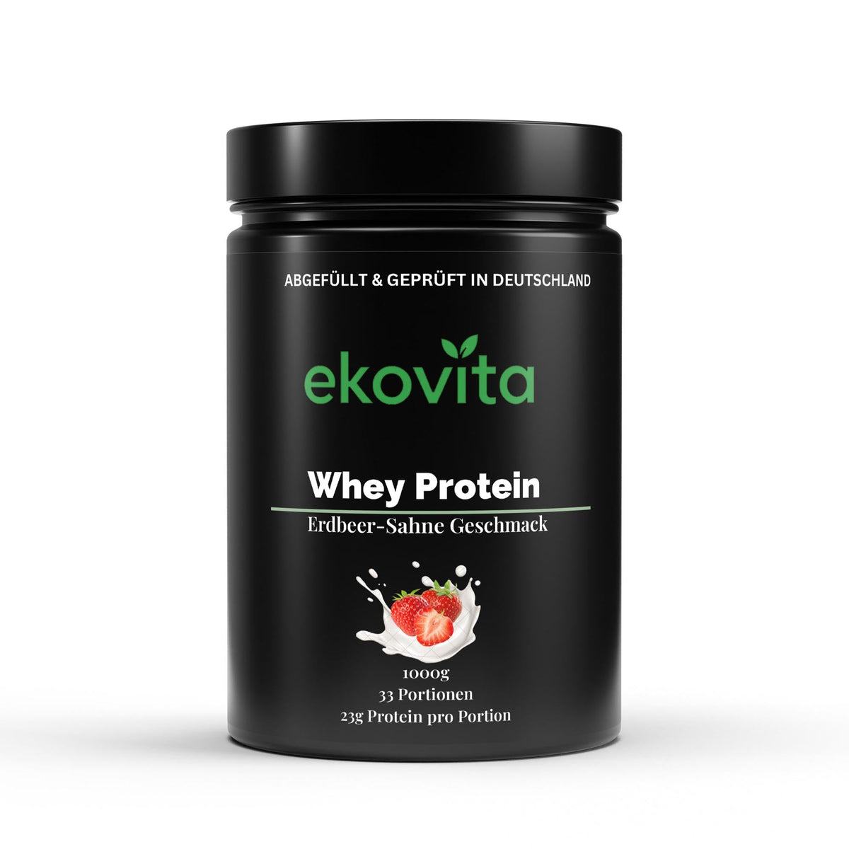 Premium Whey Protein Erdbeere – ekovita | Laborgeprüftes Protein