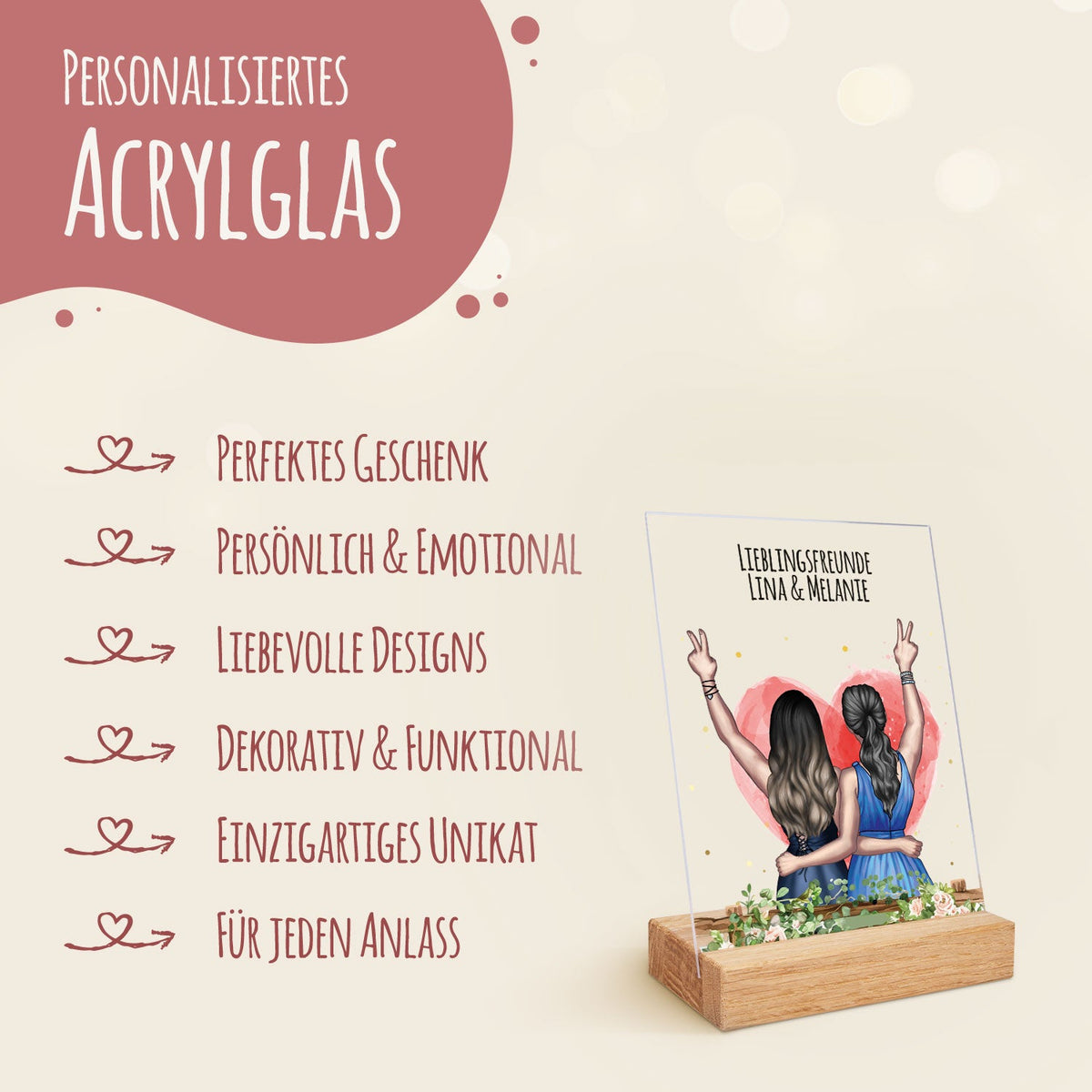 Acrylglas mit Konfiguration - Beste Freundin