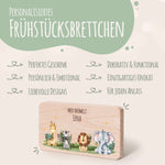 Frühstücksbrettchen mit Druck & Name im "Tiergruppe" Design Namma Markt