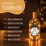Flaschenlicht mit LED-Lichterkette und UV Druck - Schneemann Design - Weihnachtsdekoration
