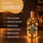 Flaschenlicht mit LED-Lichterkette im Halloween Slasher UV Design