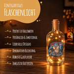 Flaschenlicht mit LED-Lichterkette im Halloween Werwolf V2 UV Design