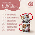 Bedruckte Tasse mit dem Spruch Love und 8 eigenen Fotos