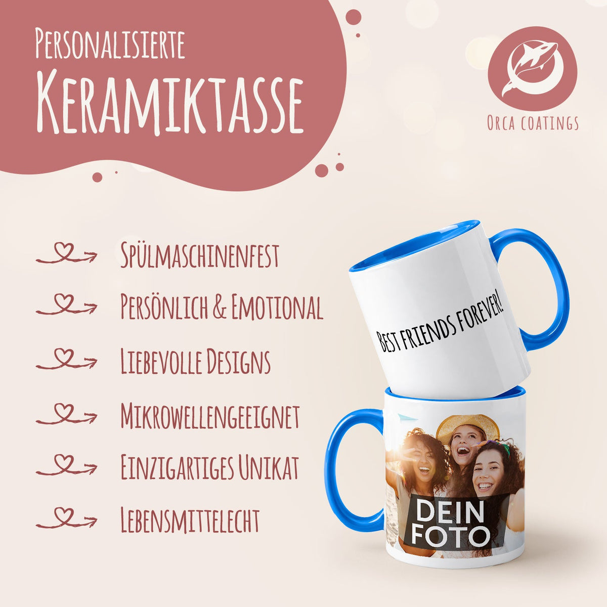 Bedruckte Tasse mit eigenem Foto