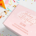 Personalisierte DIY Geschenkbox - Rosa Happy Birthday mit Wunschtext