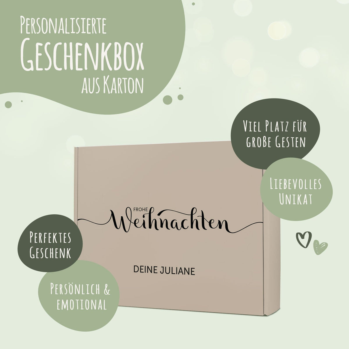 Personalisierte DIY Geschenkbox - Frohe Weihnachten mit Wunschtext