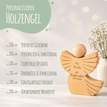 Holzengel mit Namen & Datum – persönliches Geldgeschenk