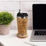 Kaffeebecher aus Bambus mit Gravur - Verschiedene Motive mit eigenem Namen