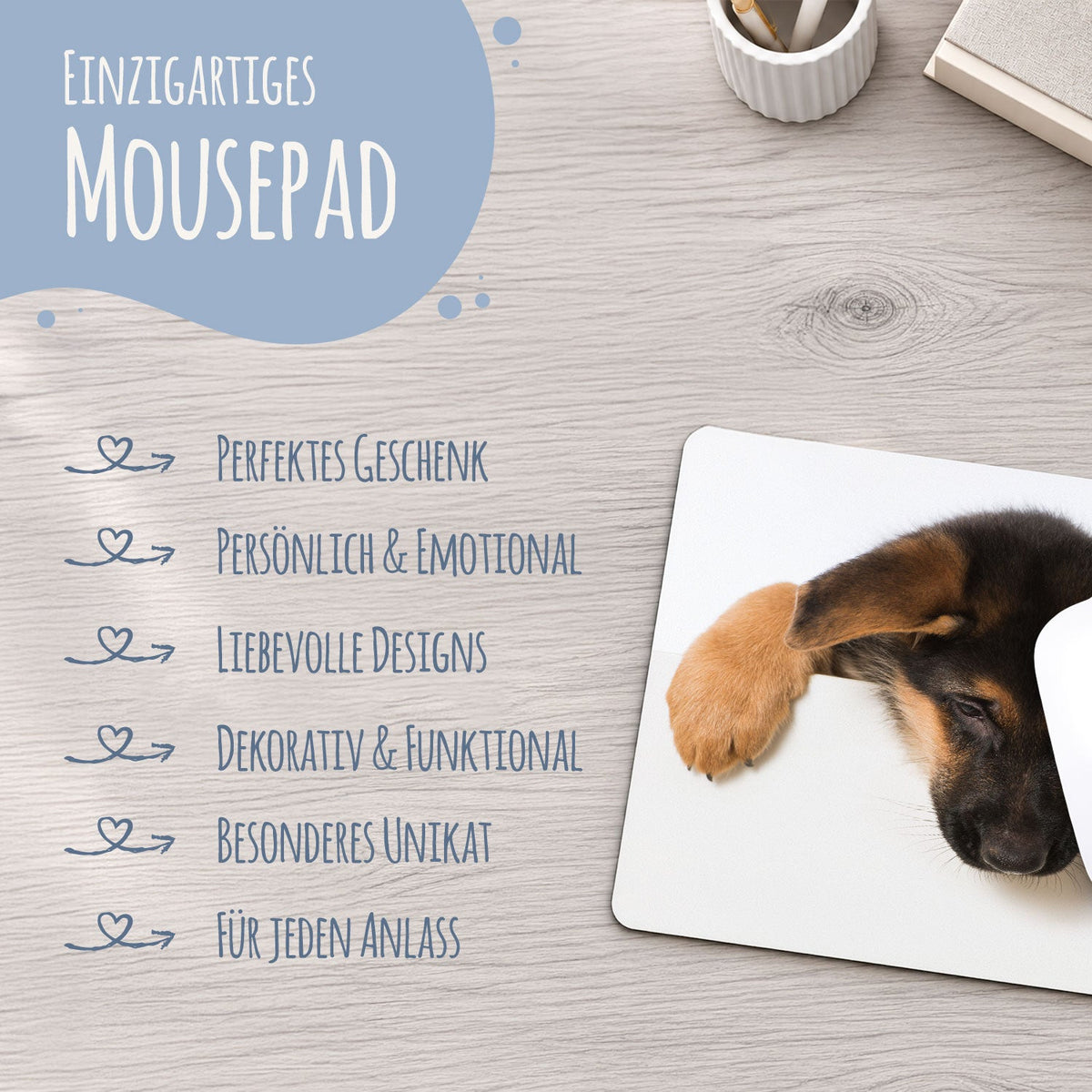 Bedrucktes Mousepad im Hunde Design