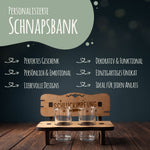 Gravierte Schnapsbank im Schluckimpfung Design + 2 Schnapsgläser