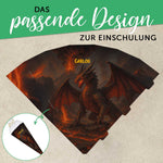 Bedruckte Schultüte mit Namen - Feuerdrache