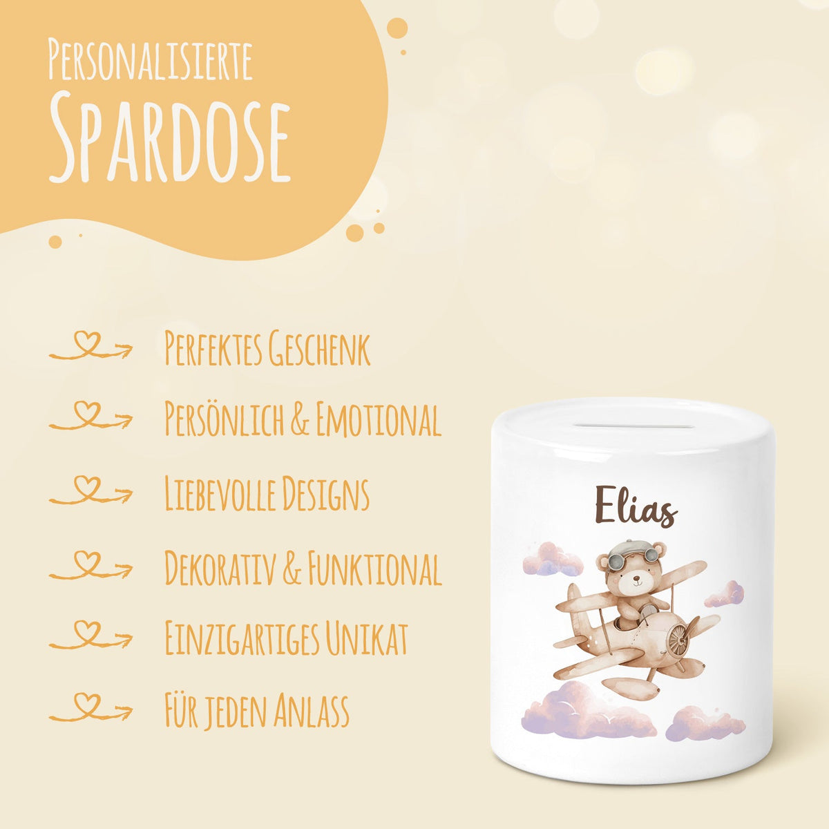 Spardose aus Keramik - Bärchen