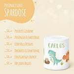 Spardose aus Keramik - Dino