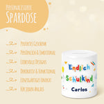 Spardose aus Keramik - Endlich Schulkind