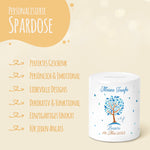 Spardose aus Keramik - Lebensbaum