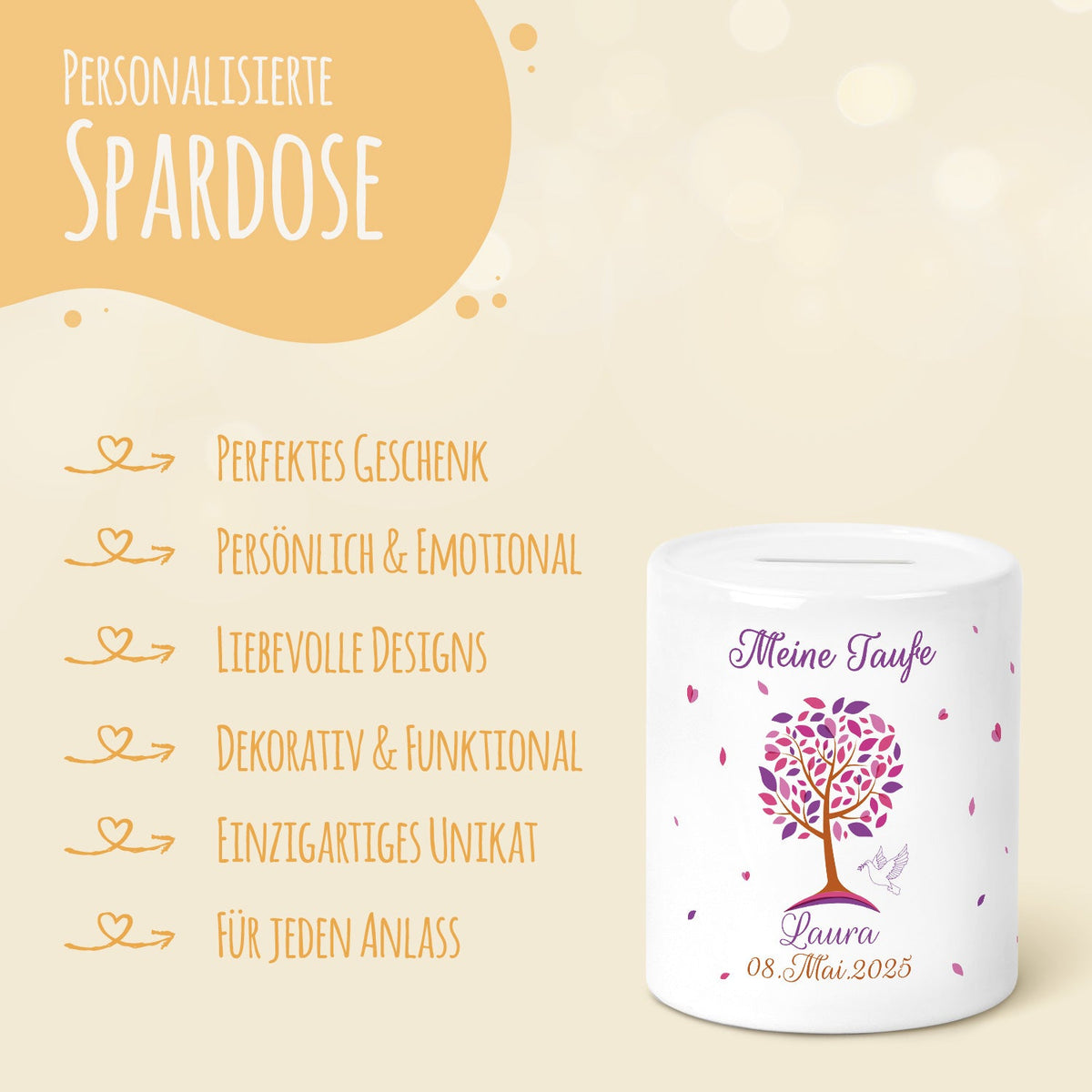 Spardose aus Keramik - Lebensbaum