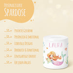Spardose aus Keramik - Meerjungfrau