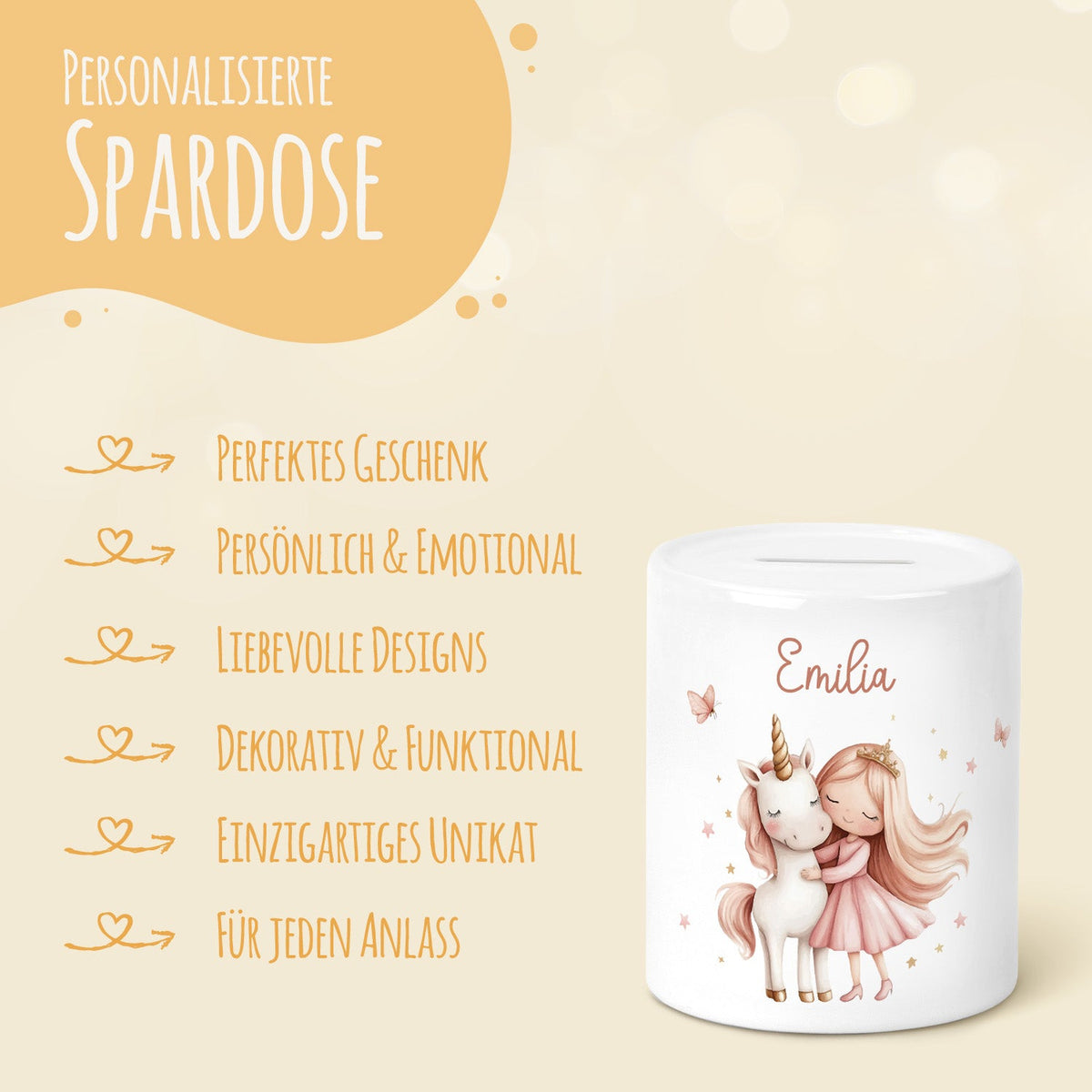 Spardose aus Keramik - Prinzessin