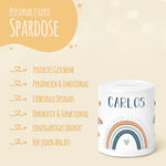 Spardose aus Keramik - Regenbogen