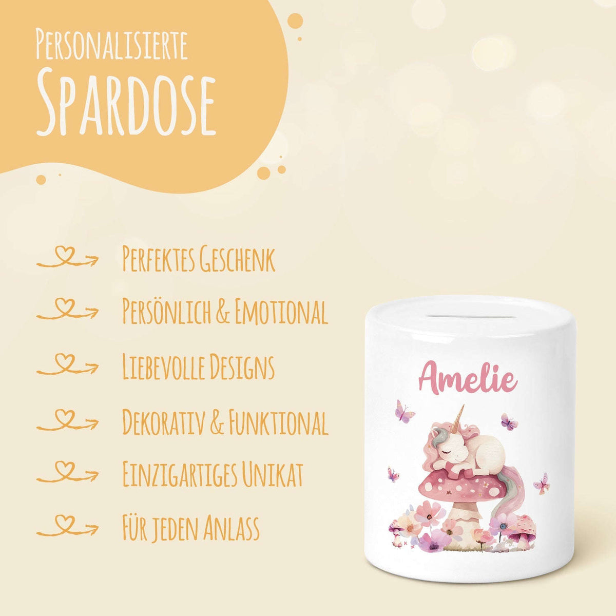 Spardose aus Keramik - Schlafendes Einhorn Namma Markt
