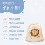 Turnbeutel mit Kindermotiv  - Tierköpfe - für Kinder