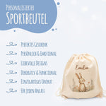 Turnbeutel mit Kindermotiv  - Waldtier - für Kinder