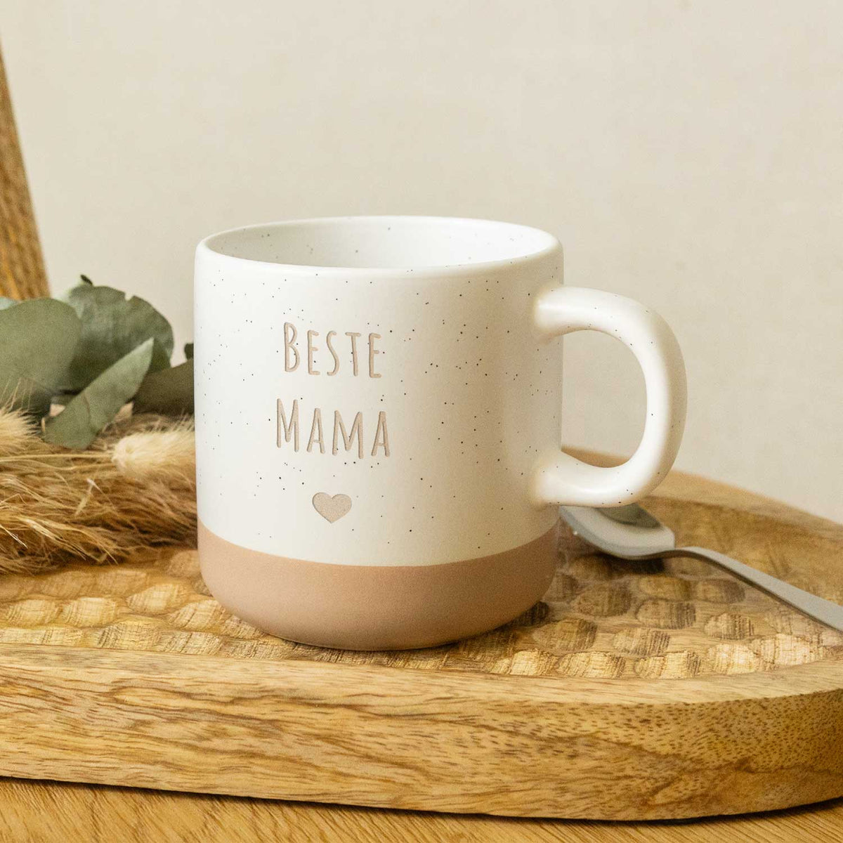 Gravierte Steingut Tasse - Wunschtext Namma Markt
