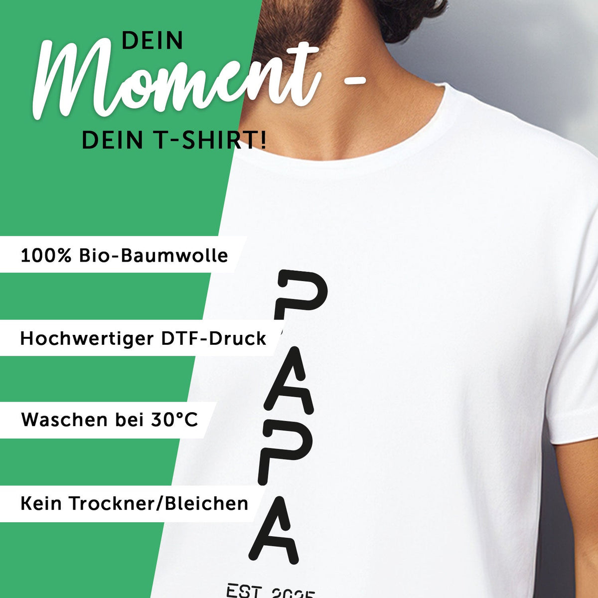 Bedrucktes T-Shirt für Herren - PAPA EST. Space