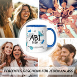Bedruckte Tasse mit Spruch - Abi - Personalisiert mit Namen