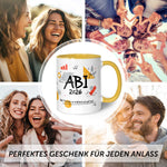 Bedruckte Tasse mit Spruch - Abi - Personalisiert mit Namen