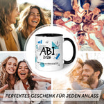 Bedruckte Tasse mit Spruch - Abi - Personalisiert mit Namen