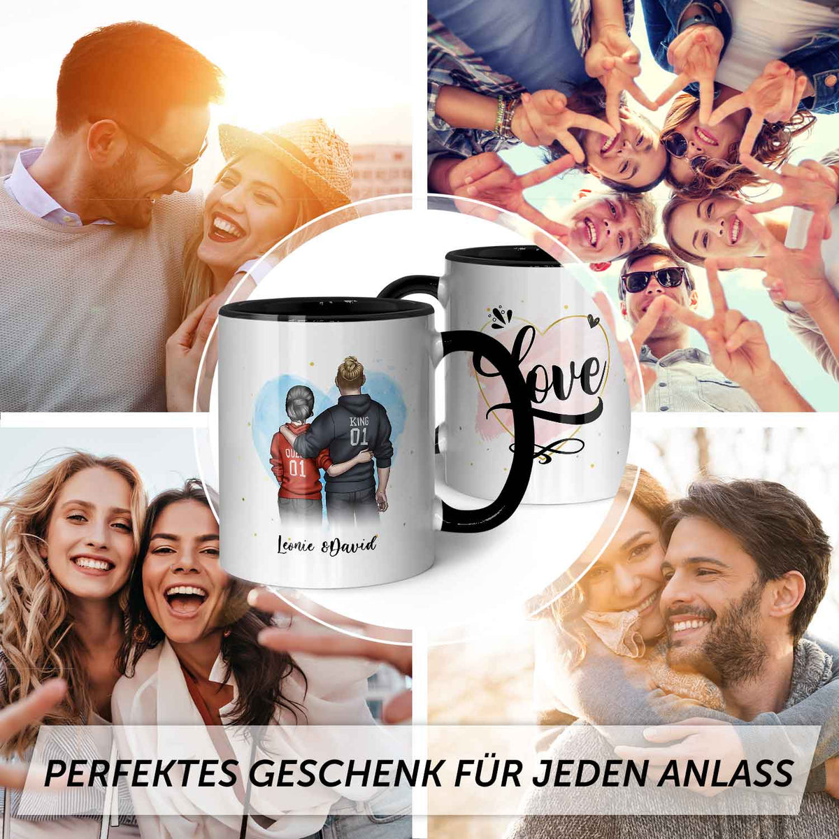 Bedruckte Tasse mit Konfiguration - Pärchen Motiv
