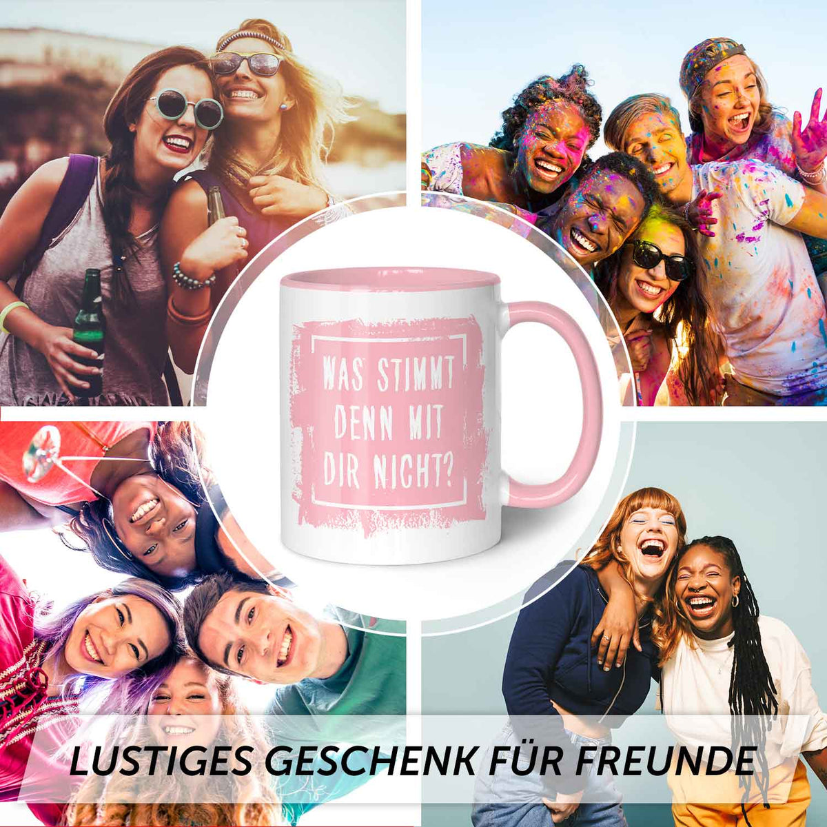 Bedruckte Tasse mit Spruch - "Was stimmt denn mit Dir nicht?"